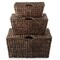 Casafield Water Hyacinth Storage Baskets with Tapered Bottoms and Lids, Multipurpose Organizers for Bedroom, Bathroom, Laundry, Home Office